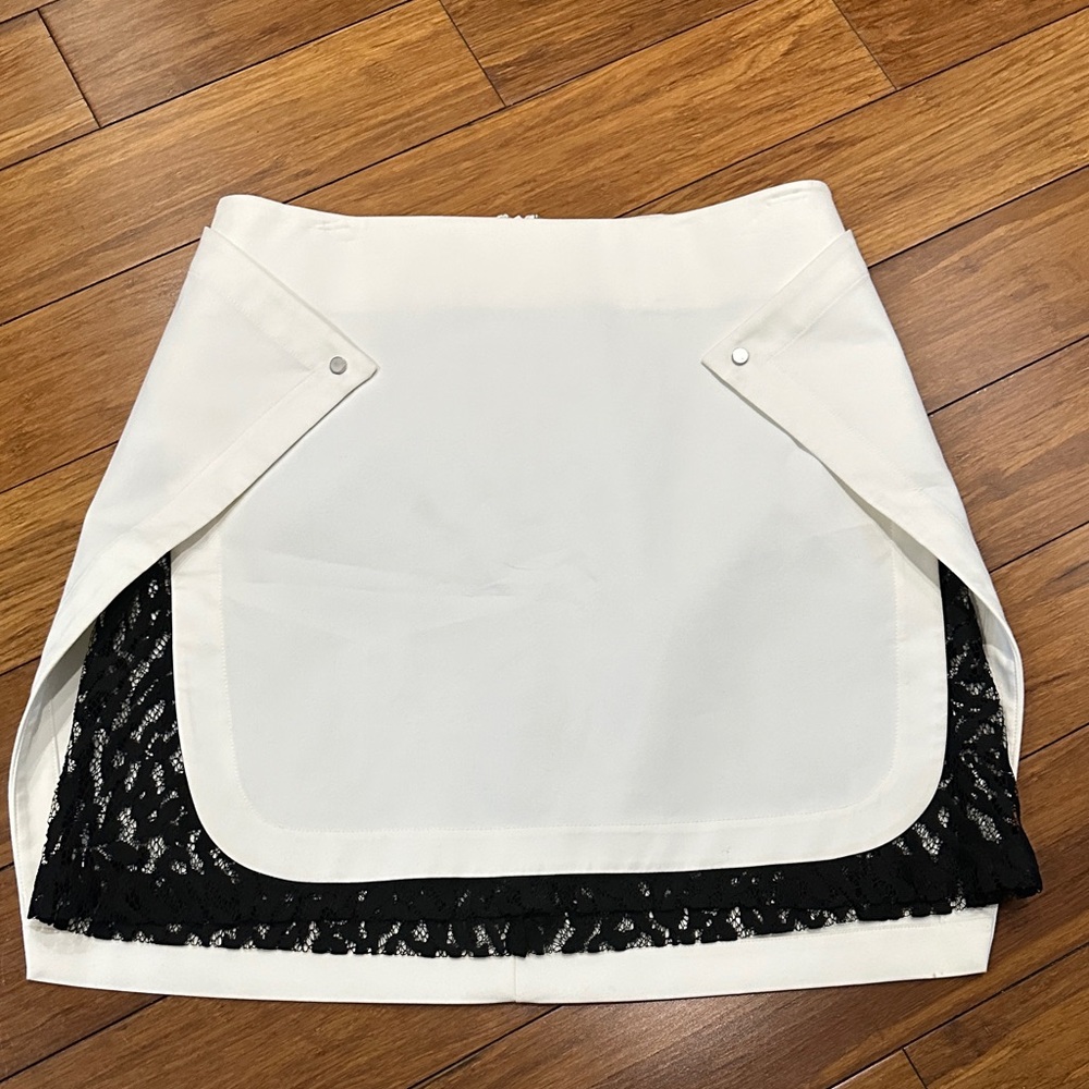 Robert Rodriguez White and Black Lace Skirt